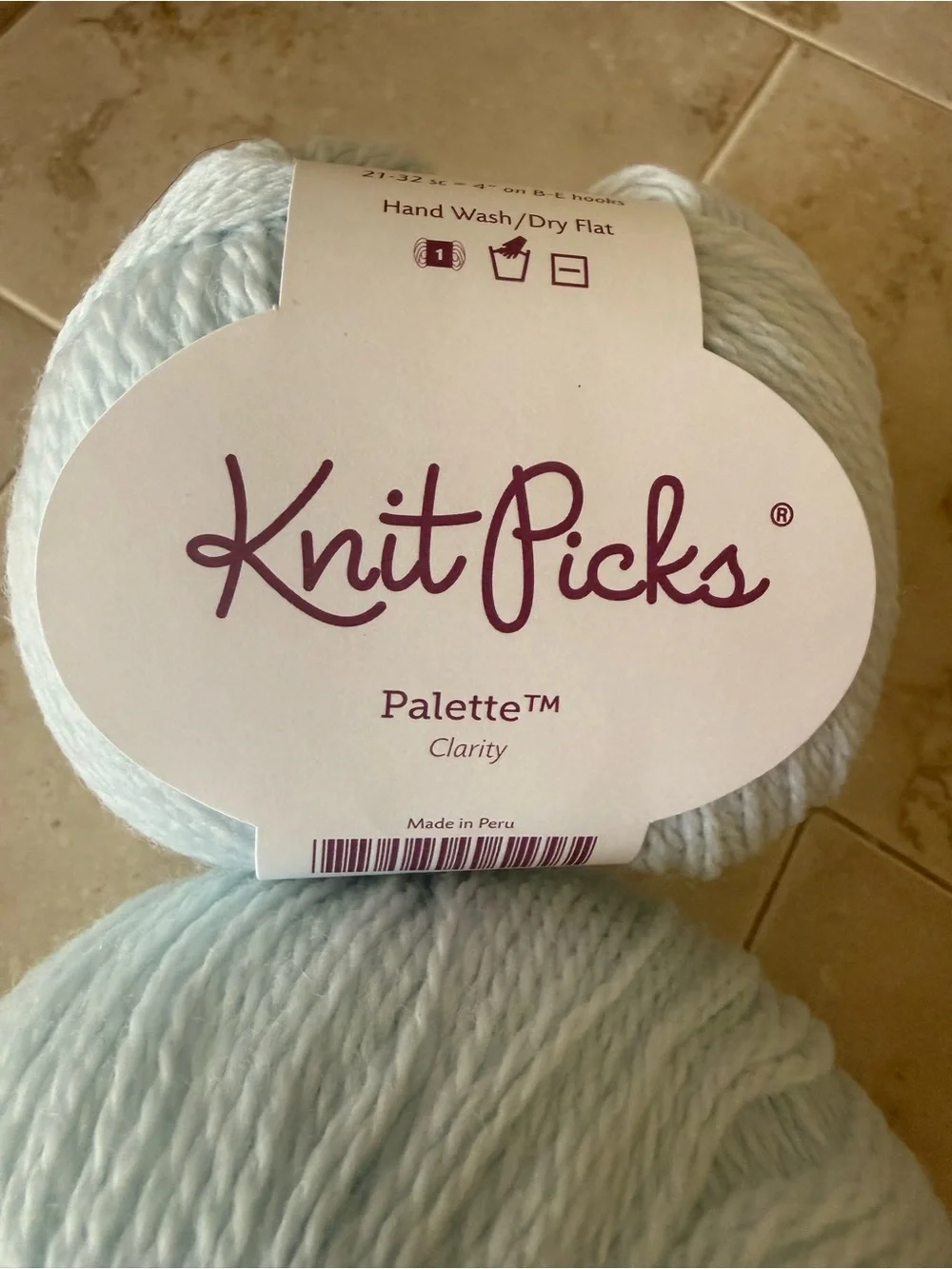 Knit Picks Light Blue Peruvian Highland Wool Yarn - Fingering Weight